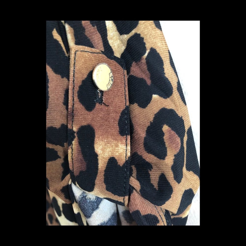 Anne Klein 1X Animal Print Blouse – Gold Button Detail, Stretch NWT - Picture 7 of 8